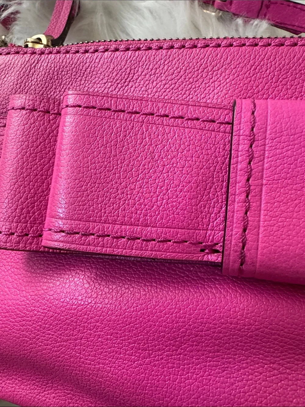 Kate Spade Y2K Hot Pink Leather Bow Crossbody Bag